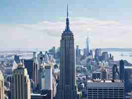 Foto gratuita vista di new york con l'empire state building