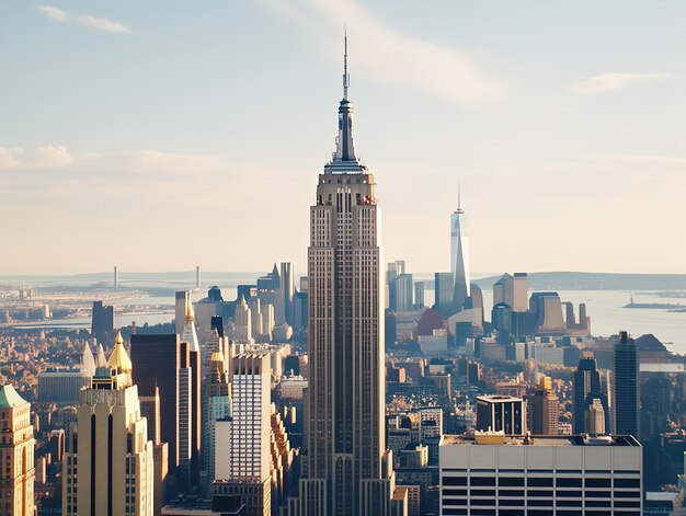 New york view with empire state building