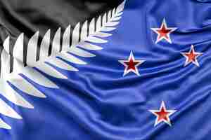 Free photo newly proposed silver fern flag of new zealand