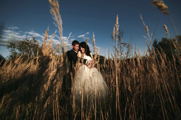 Newlyweds enjoying their happiness