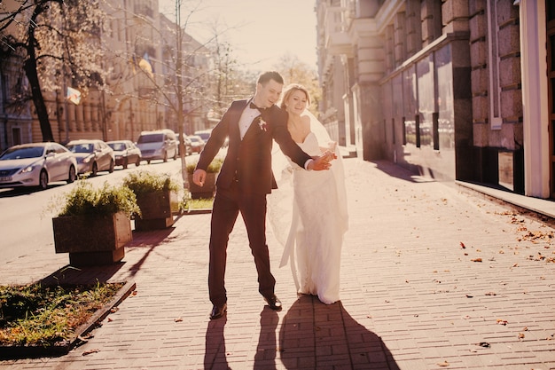 Newlyweds taking a selfie