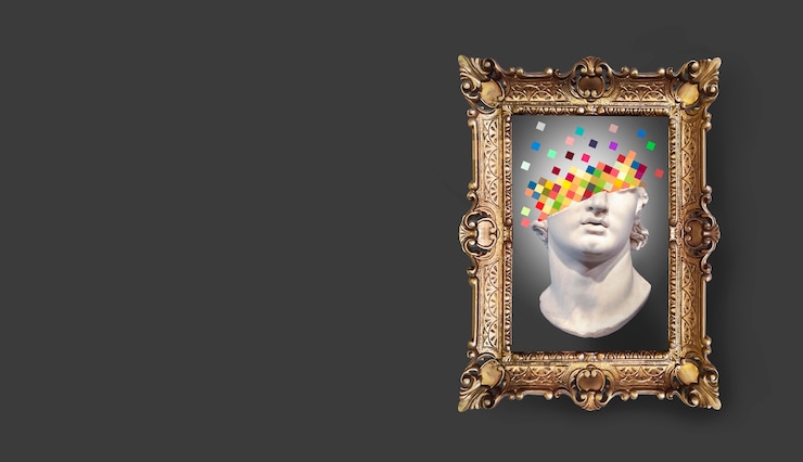 Free Photo nft composition with popular artworks