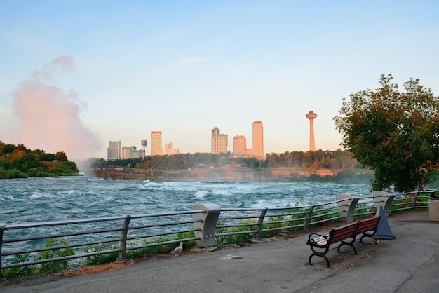 Niagara Falls in the morning with park view