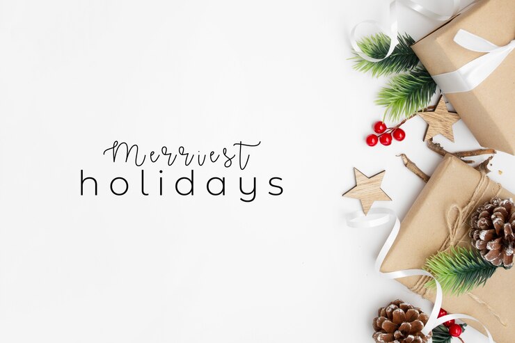 Free Photo nice christmas packages on white table