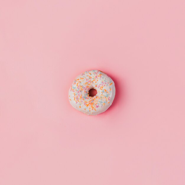 Nice donut on pink