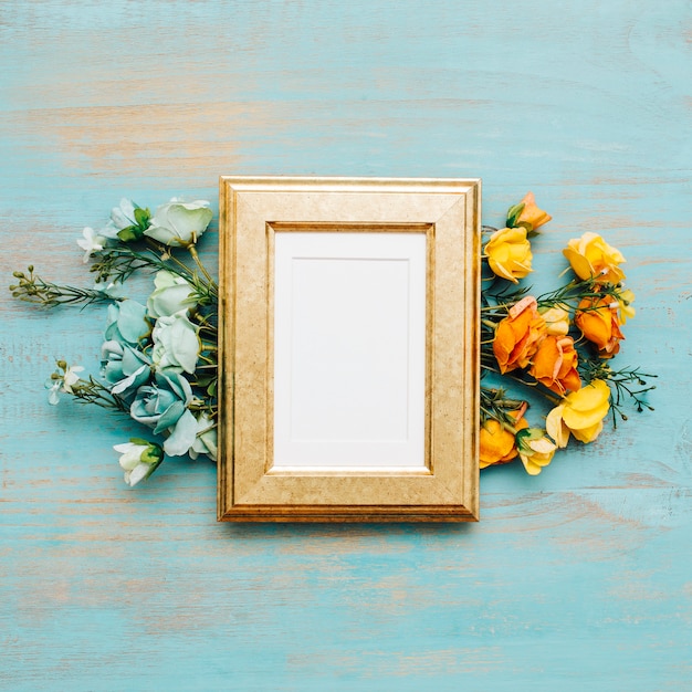 Nice flowers with vintage frame.