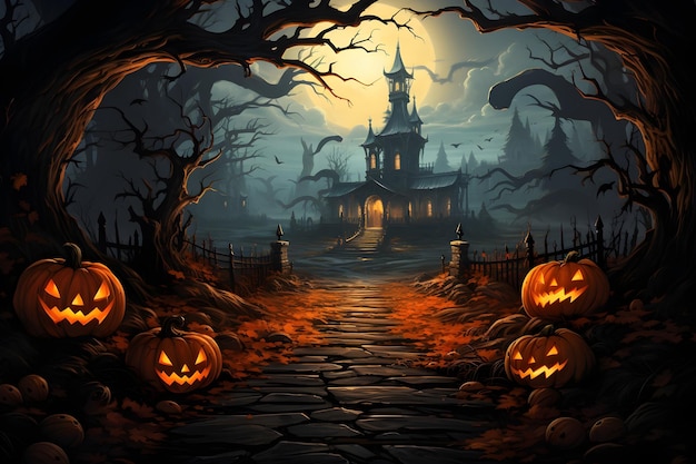 Foto gratuita illustrazione di halloween festa notturna