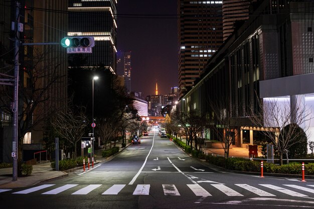 Night time japan urban landscape