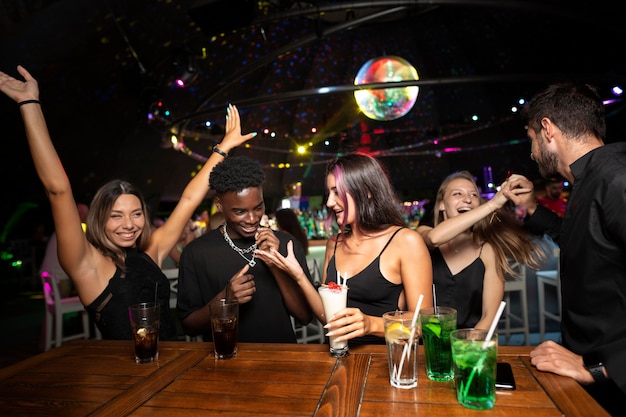 Nightlife people having fun in bars and clubs