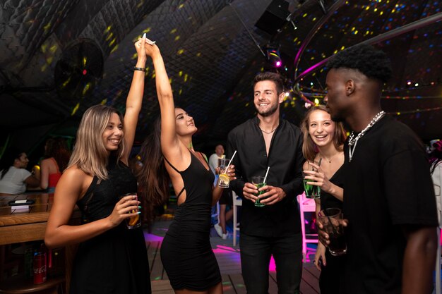 nightlife people having fun in bars and clubs