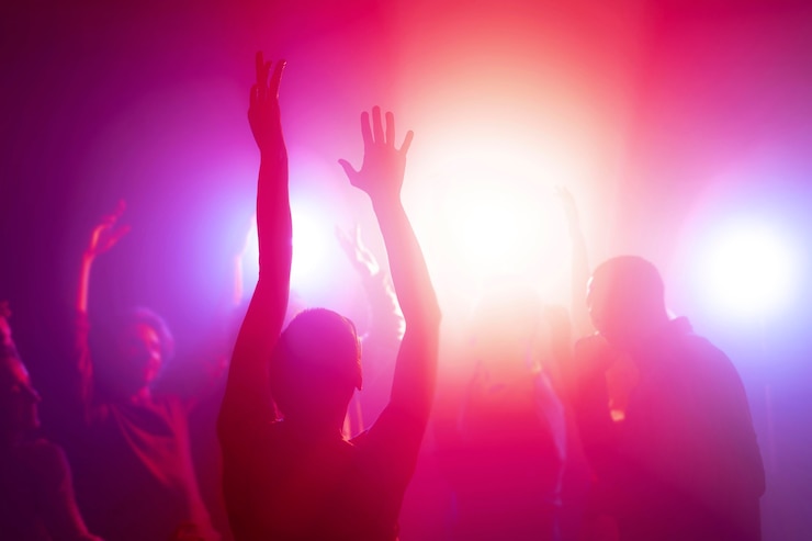 Free Photo nightlife with people dancing in a club