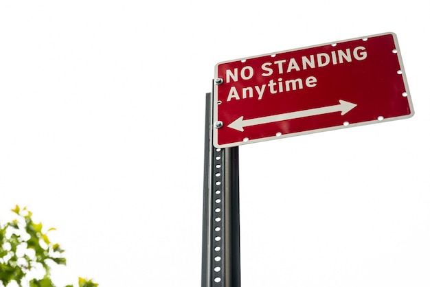 No standing street sign closeup 