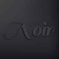 Free photo noir word in black 3d text style