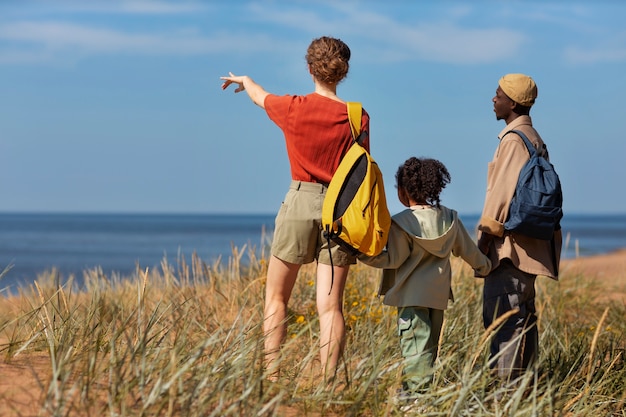 Free photo nomad family traveling and living in a van