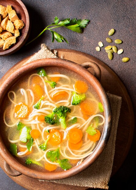 Noodle soup for winter meals