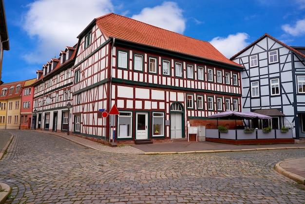Nordhausenダウンタウンのファサードthuringia germany