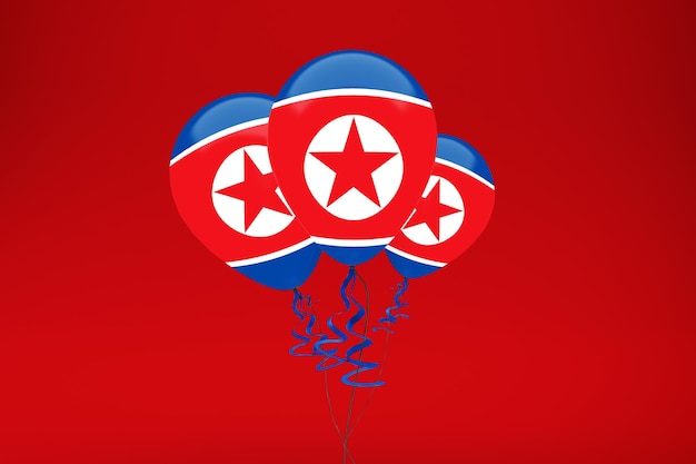 無料写真 北朝鮮国旗風船
