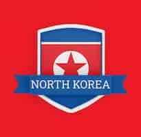 Free photo north korea flag with banner