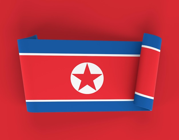 North Korea Ribbon Banner