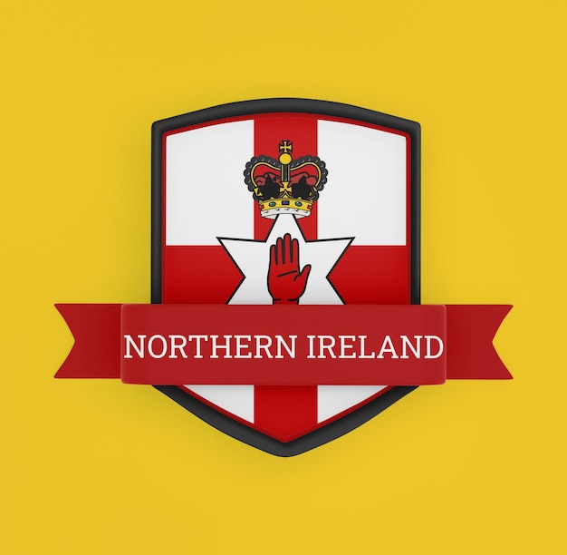 Foto gratuita bandiera dell'irlanda del nord con banner