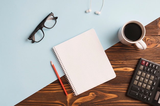 notebook and business elements