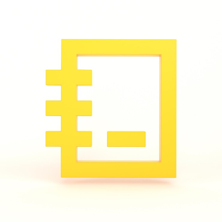 無料Photo 白い背景を持つノート アイコン フロント サイド