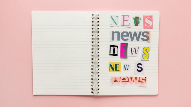 Free photo notebook with fake news