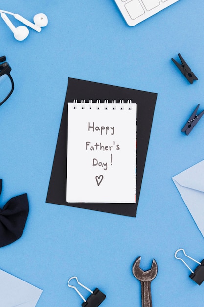 Notebook with message for dad