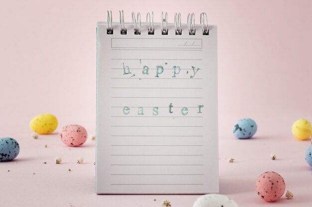 Notepad paper with beautiful easter greeting