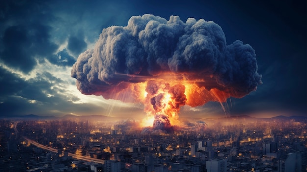 Nuclear bomb apocalyptic explosion