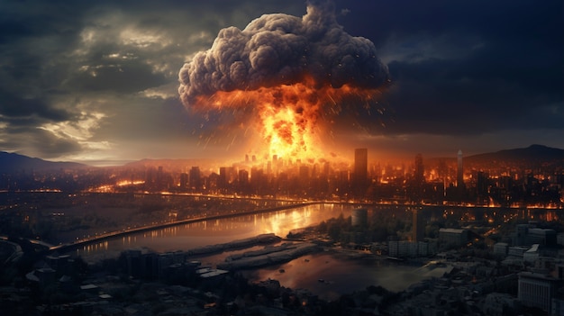 Free photo nuclear bomb apocalyptic explosion