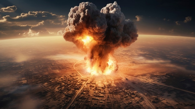 Free photo nuclear bomb apocalyptic explosion