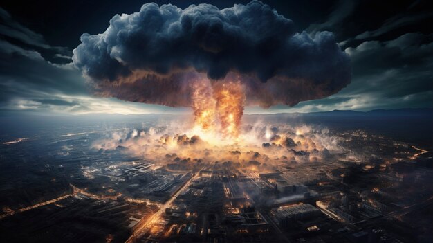 Nuclear bomb apocalyptic explosion