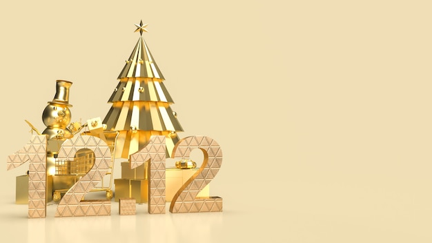 The number 12.12  and snowman on gold background  for sale promotion concept 3d rendering