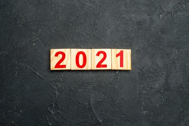 Number 2021 over concrete surface, new year