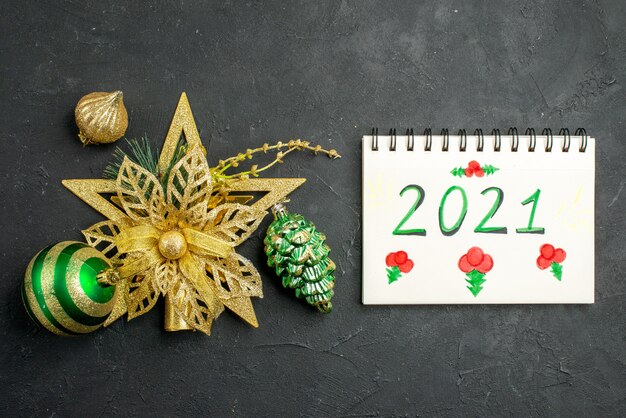 number 2021 on notebook, new year