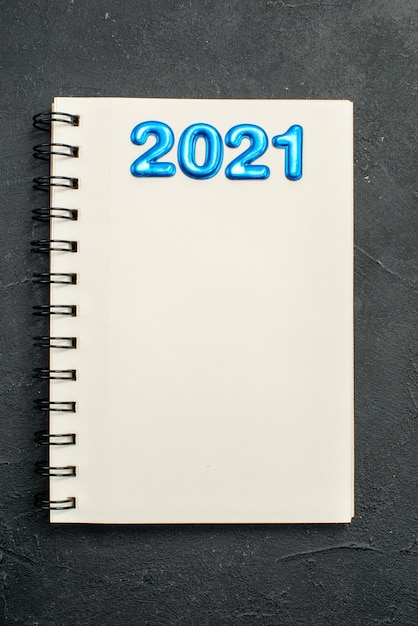 Number 2021 over notebook