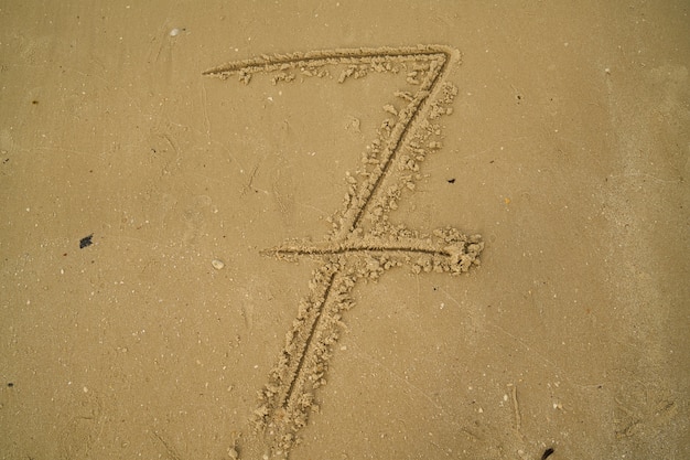 無料写真 砂の中に書かれた番号