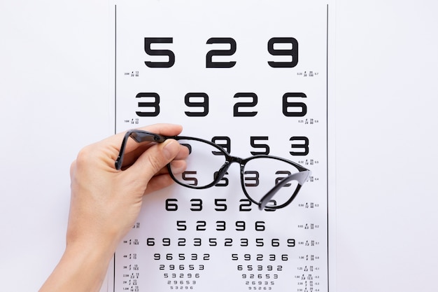 Free photo numbers table for optics consultation