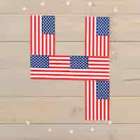 Free photo numeral 4 of american flags