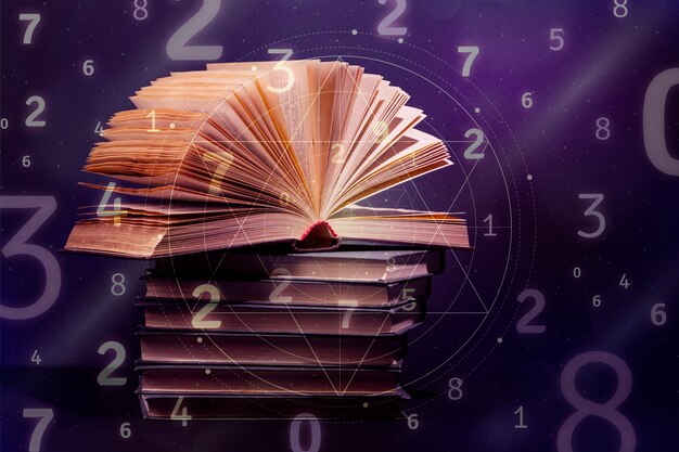 numerology collage concept
