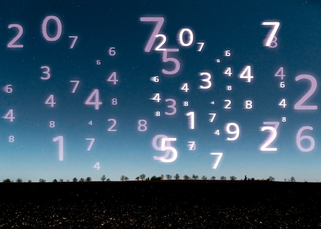 Foto gratuita composizione del concetto di numerologia