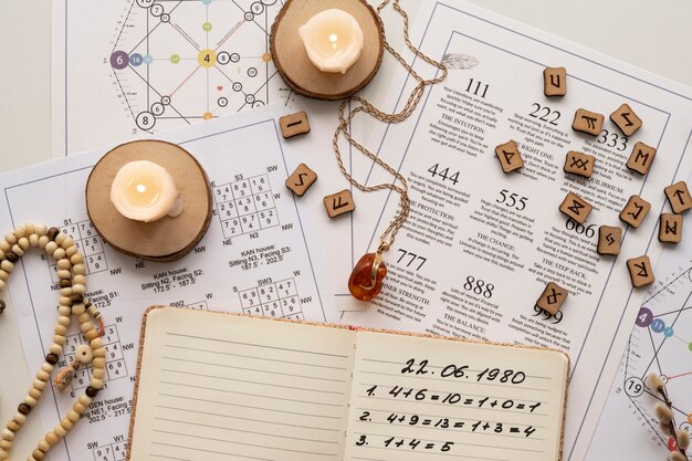 numerology concept still life