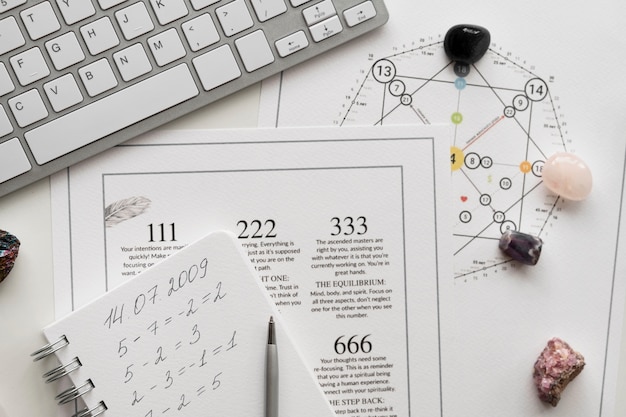 Numerology concept still life