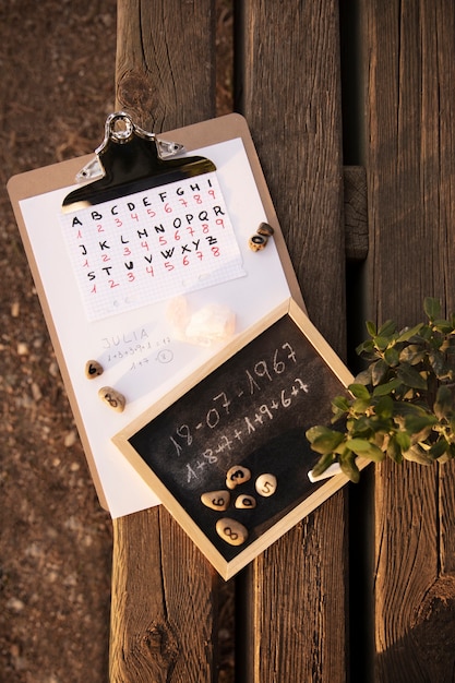 Free photo numerology concept with  blackboard