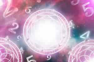 Foto gratuita concetto di numerologia con luce intensa