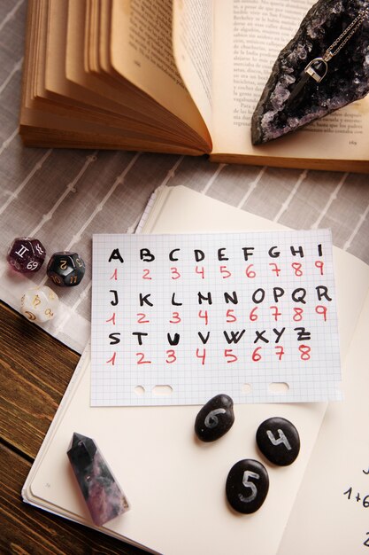 Numerology concept with pebbles