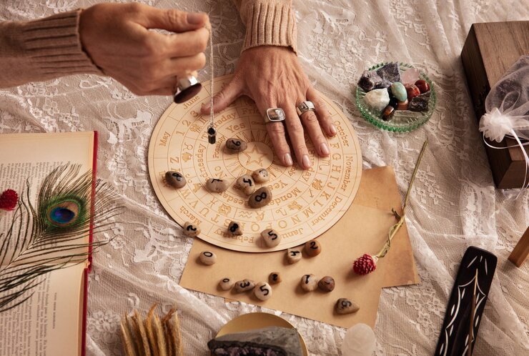 Free Photo numerology concept with pebbles
