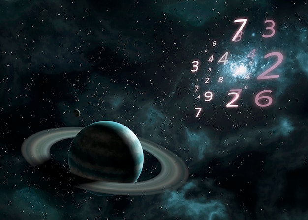 Free photo numerology concept with planet