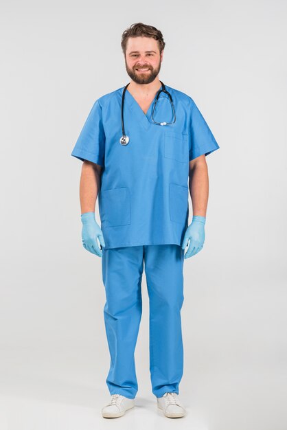 Nurse man standing and smiling